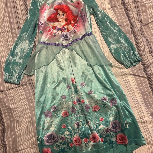 Disney Ariel Kids Pajamas Nightgown - Teal and Red - Picture 1 of 2